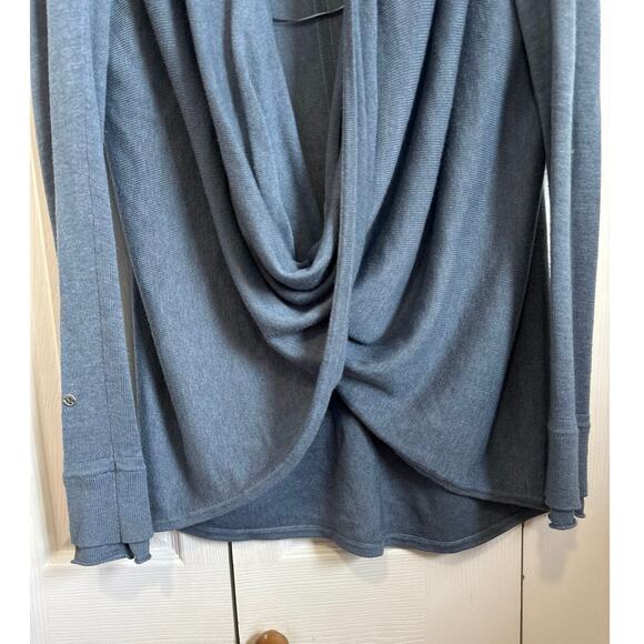 Lululemon Dusty Blue Iconic Cashmere Blend Wrap Sweater - Picture 4 of 7
